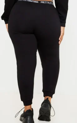 PrettyLittleThing Plus Lounge Sweatpants Black