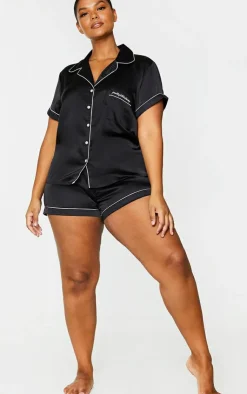 PrettyLittleThing Christmas Shop*Plus Satin Pocket PJ Set