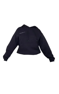 New PrettyLittleThing Plus Est 2012 Printed Oversized Hoodie Black
