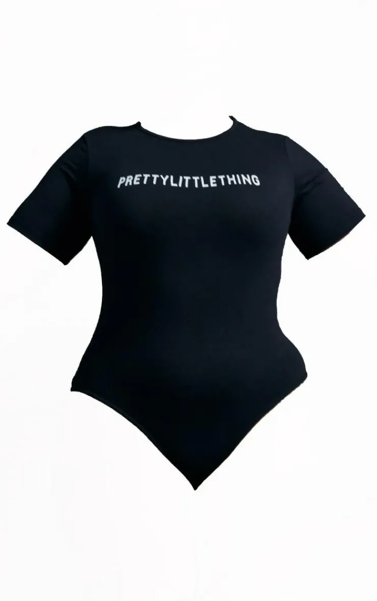 PrettyLittleThing Black Sweatsuits*Plus Cap Sleeve Bodysuit