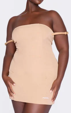 Plus Belt Strap Detail Bodycon Dress-PrettyLittleThing Sale