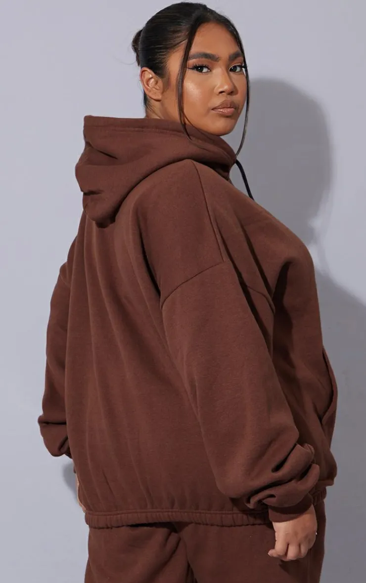 PrettyLittleThing Graphic Sweatsuits*Plus Oversized Graphic Print Pocket Front Hoodie