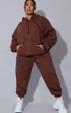 PrettyLittleThing Graphic Sweatsuits*Plus Oversized Graphic Print Pocket Front Hoodie
