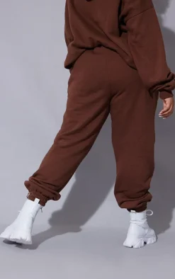 Outlet PrettyLittleThing Plus Graphic Print Sweatpants Chocolate
