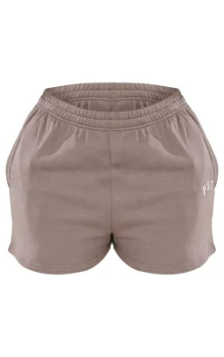 Sale PrettyLittleThing Plus Logo Oversized Sweat Shorts Charcoal