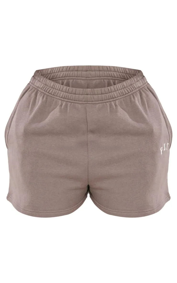 Sale PrettyLittleThing Plus Logo Oversized Sweat Shorts Charcoal