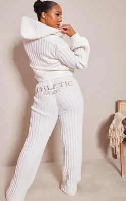 PrettyLittleThing Knitted Two Piece Sets*Plus Ribbed Wide Leg Knitted Pants