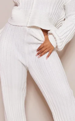 PrettyLittleThing Knitted Two Piece Sets*Plus Ribbed Wide Leg Knitted Pants
