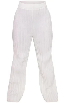 PrettyLittleThing Knitted Two Piece Sets*Plus Ribbed Wide Leg Knitted Pants