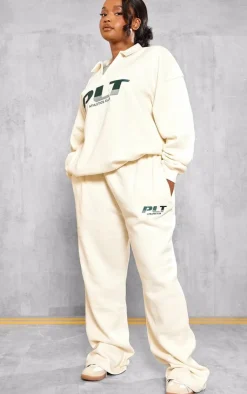 PrettyLittleThing Cream Sweatsuits*Plus Athletics Club Embroidered Sweatshirt