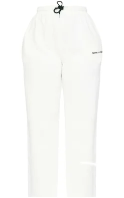 PrettyLittleThing Cream Sweatsuits*Plus Contrast Print Wide Leg Sweatpants