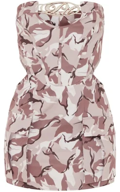 Plus Printed Corset Bodycon Dress-PrettyLittleThing Clearance