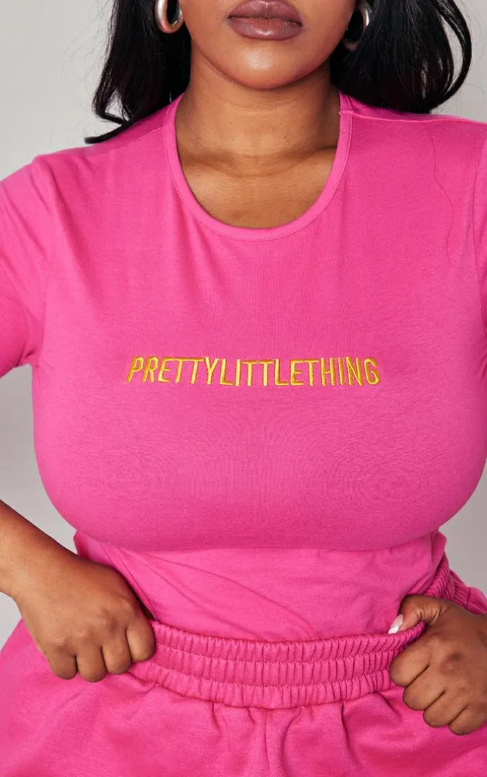 PRETTYLITTLETHING Plus Hot Pink Cap Sleeve Bodysuit