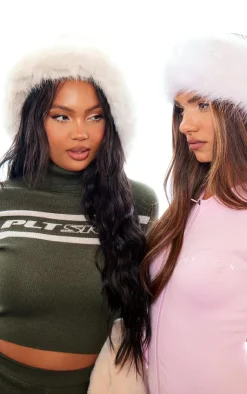 PrettyLittleThing Knitted Tops*Plus Roll Neck Knit Ski Base Layer Top