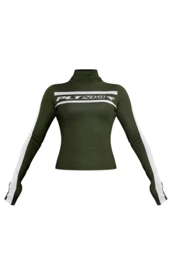 PrettyLittleThing Knitted Tops*Plus Roll Neck Knit Ski Base Layer Top