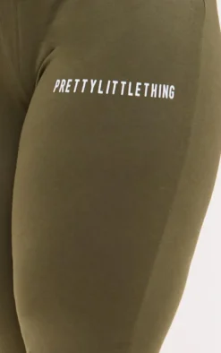 PrettyLittleThing Plus Jersey Skinny Flared Pants Khaki