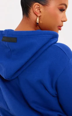 PrettyLittleThing Blue Sweatsuits*Plus Badge Detail Hoodie