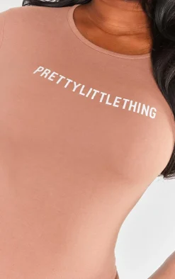 Best PrettyLittleThing Plus Short Sleeve Bodysuit Mocha
