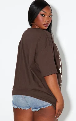PrettyLittleThing T-Shirts*Plus Good Vibes Printed Oversized T-shirt