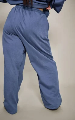 Outlet PrettyLittleThing Plus Printed Premium Straight Leg Sweatpants Navy