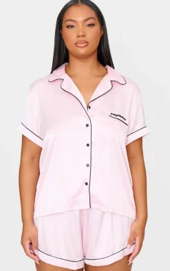 PrettyLittleThing Christmas Gifts*Plus Satin Pocket PJ Set