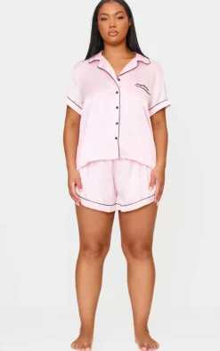 PrettyLittleThing Christmas Gifts*Plus Satin Pocket PJ Set