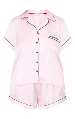 PrettyLittleThing Christmas Gifts*Plus Satin Pocket PJ Set