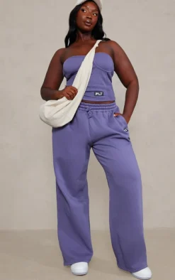 PrettyLittleThing Plus Washed Badge Detail Corset Top Purple