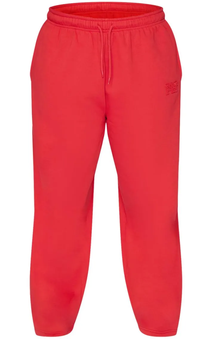 PRETTYLITTLETHING Plus Red Borg Graphic Wide Leg Sweatpants