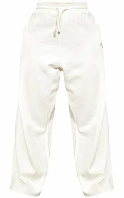 Discount PrettyLittleThing Plus Printed Premium Wide Leg Sweatpants Sand