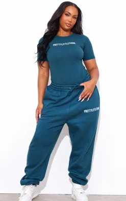 New PrettyLittleThing Plus High Waisted Sweatpants Teal
