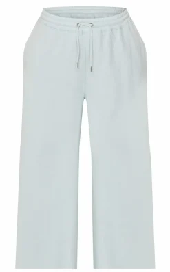 New PrettyLittleThing Plus Embroidered Wide Leg Sweatpants Washed Blue