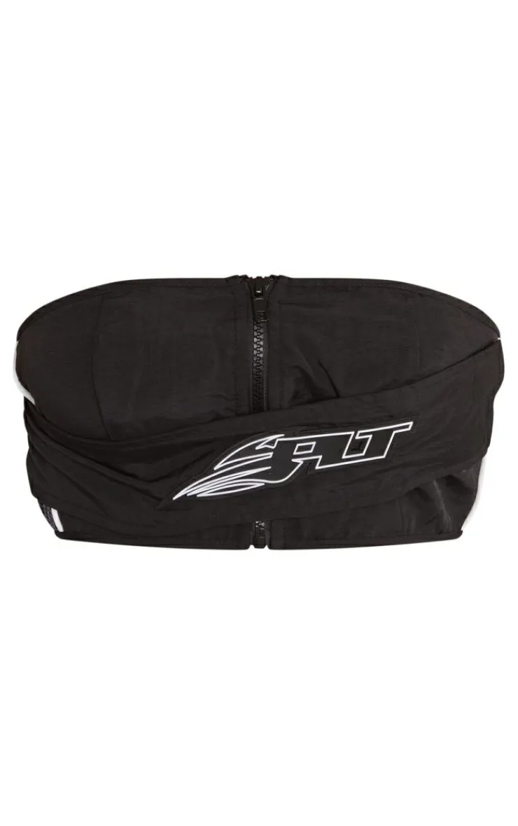 Sale PrettyLittleThing Premium Motocross Zip Bandeau Black