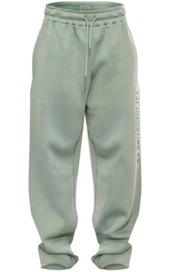 Sale PrettyLittleThing Athletics Club Embossed Straight Leg Sweatpants Sage