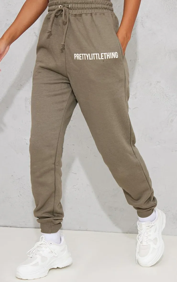 Discount PrettyLittleThing High Waist Cuffed Sweatpant Sage Khaki
