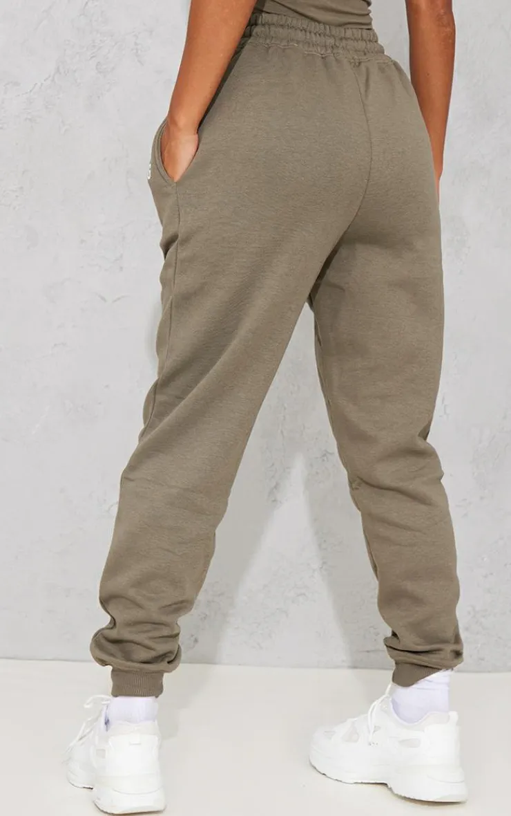 Discount PrettyLittleThing High Waist Cuffed Sweatpant Sage Khaki