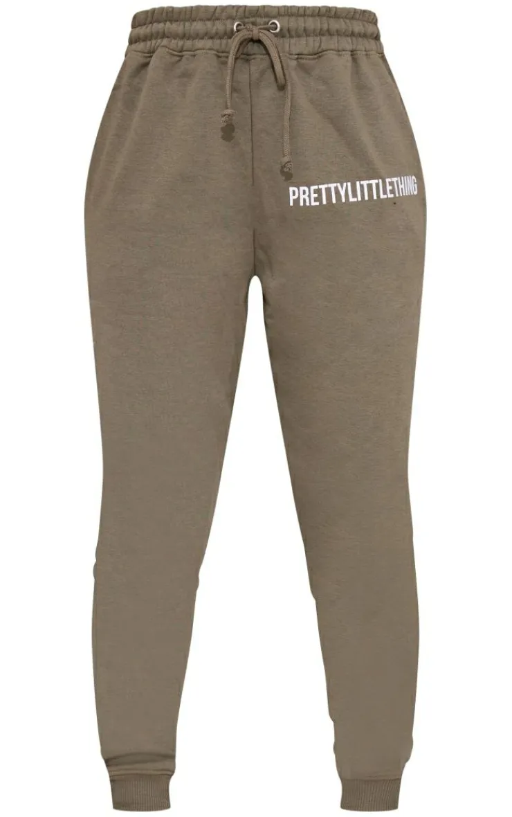 Discount PrettyLittleThing High Waist Cuffed Sweatpant Sage Khaki