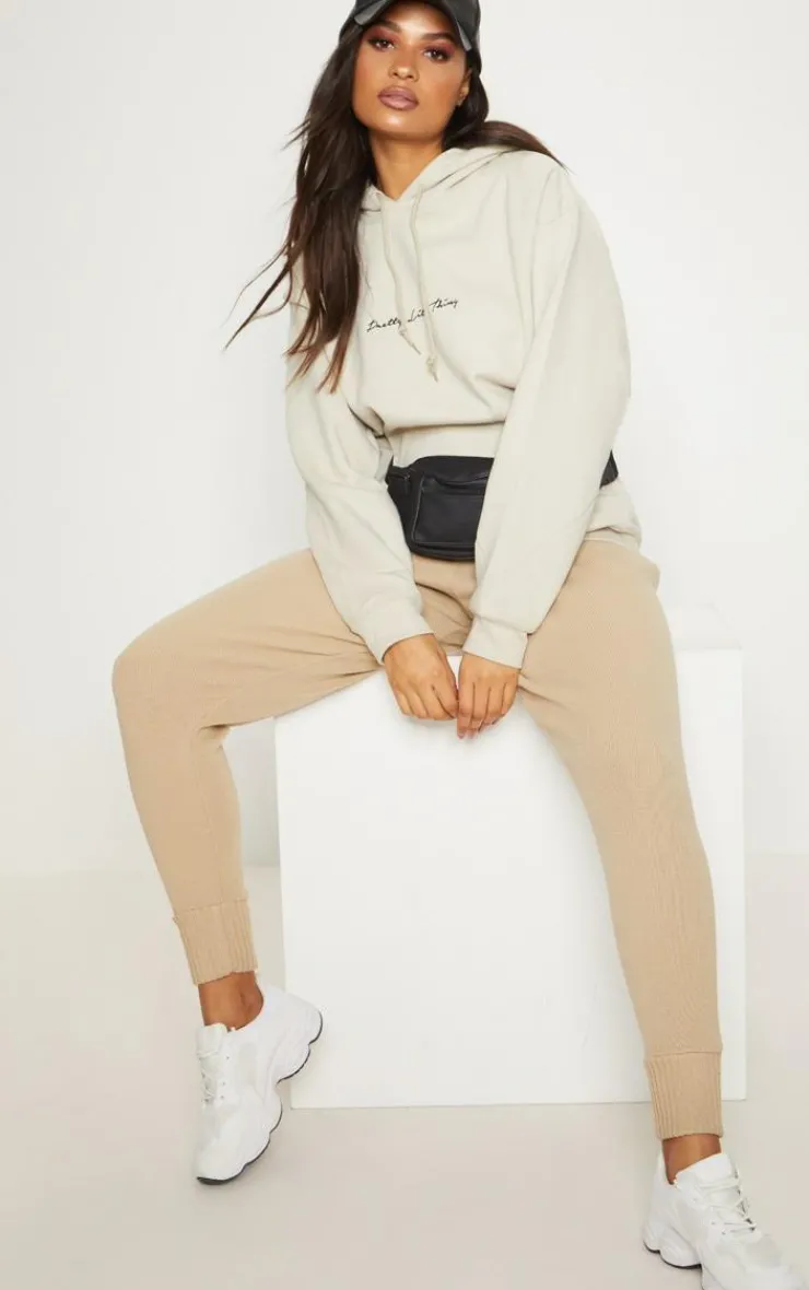 PrettyLittleThing Basic Tops*Sand Oversized Sweat Basic Hoodie