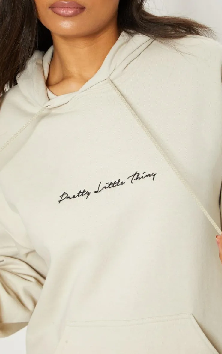 PrettyLittleThing Basic Tops*Sand Oversized Sweat Basic Hoodie