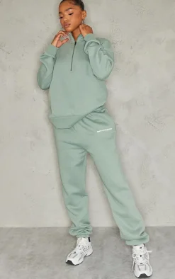 Sale PrettyLittleThing Printed Cuffed Sweatpants Sea Green