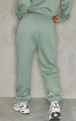 Sale PrettyLittleThing Printed Cuffed Sweatpants Sea Green