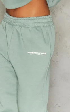 Sale PrettyLittleThing Printed Cuffed Sweatpants Sea Green