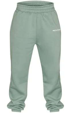 Sale PrettyLittleThing Printed Cuffed Sweatpants Sea Green
