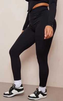 PrettyLittleThing Gym Leggings*Shape Zip Front Contour Leggings