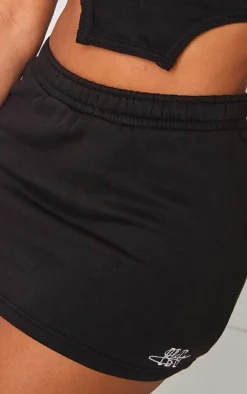 PrettyLittleThing Shape High Waist Sweat Mini Skirt Black