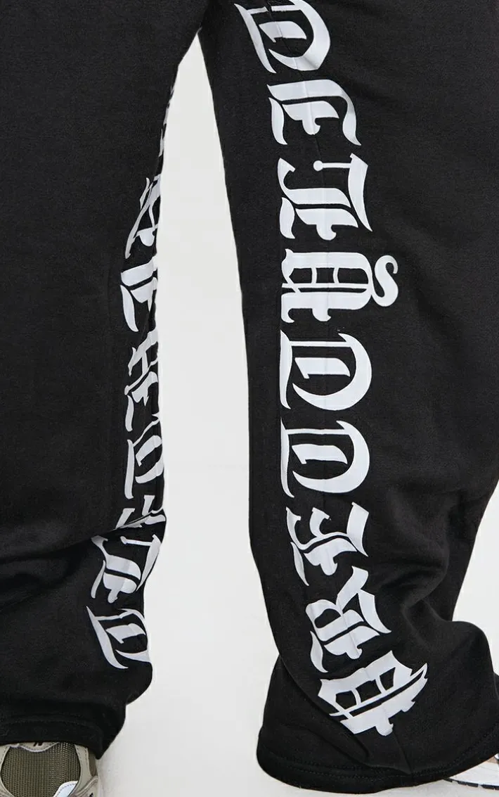 PRETTYLITTLETHING Shape Black Pocket Inside Leg Detail Sweatpants
