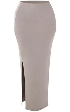 Best PrettyLittleThing Shape Soft Cotton Maxi Skirt Charcoal