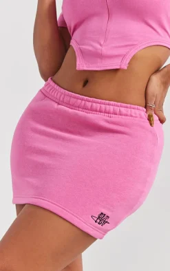 Online PrettyLittleThing Shape High Waist Sweat Mini Skirt Candy Pink