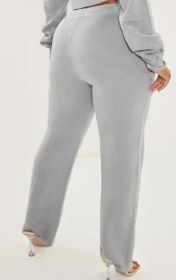 PrettyLittleThing Grey Sweatsuits*Shape Washed Wide Leg Sweatpants