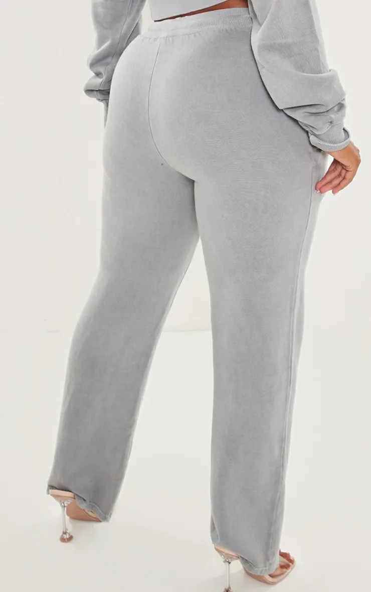 PrettyLittleThing Grey Sweatsuits*Shape Washed Wide Leg Sweatpants
